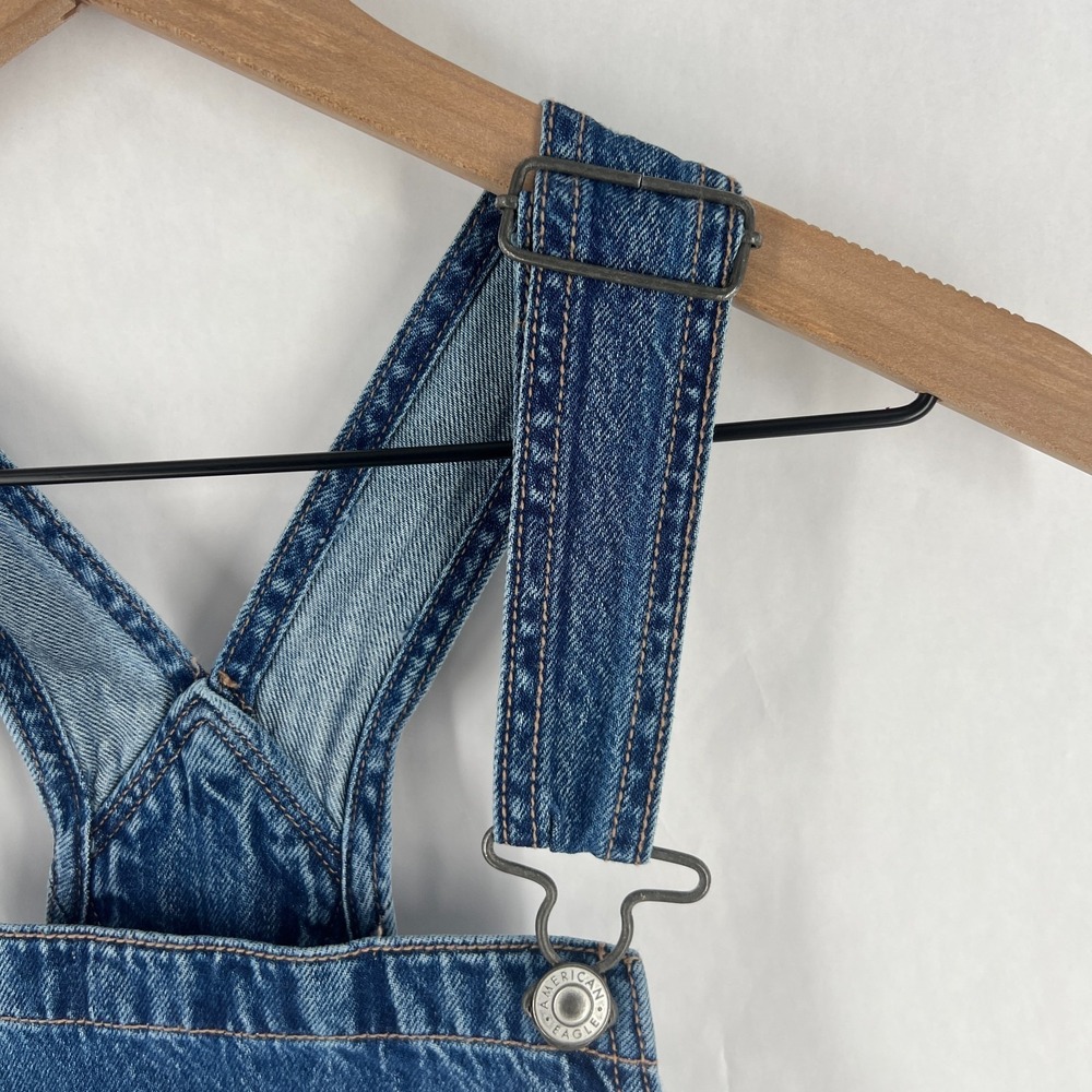 American Eagle Outfitters Real Good Cargo Overall Dress Womens XS‎ Blue Denim - Picture 9 of 15